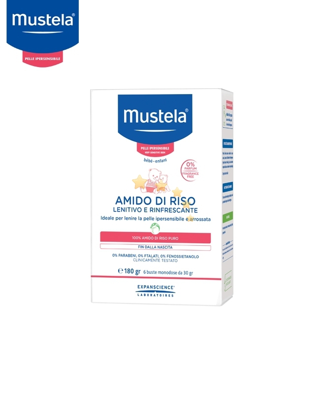 Mustela amido di riso 6 buste da 30gr