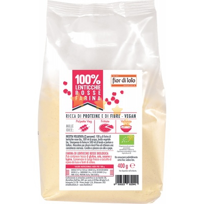 Biotobio - Farina di Lenticchie Rosse Bio - Fior Di Loto 400gr