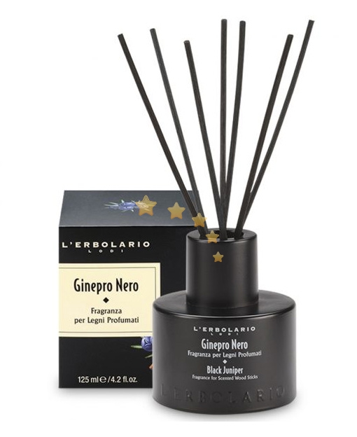 L'Erbolario Linea Uomo Ginepro Nero Fragranza Ambienti con 7 Bastoncini 125 ml