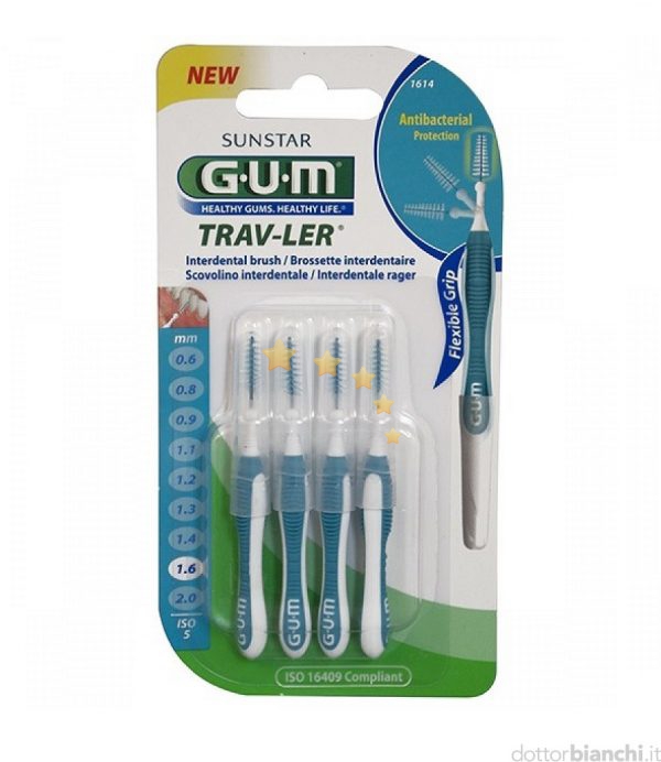 Gum Linea Igiene Dentale Trav-Ler 1614 Scovolino 1.6mm 4pz