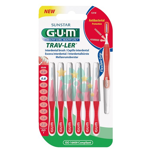 Gum Linea Igiene Dentale Trav-Ler 1314 Scovolino 0.8 mm 6pz