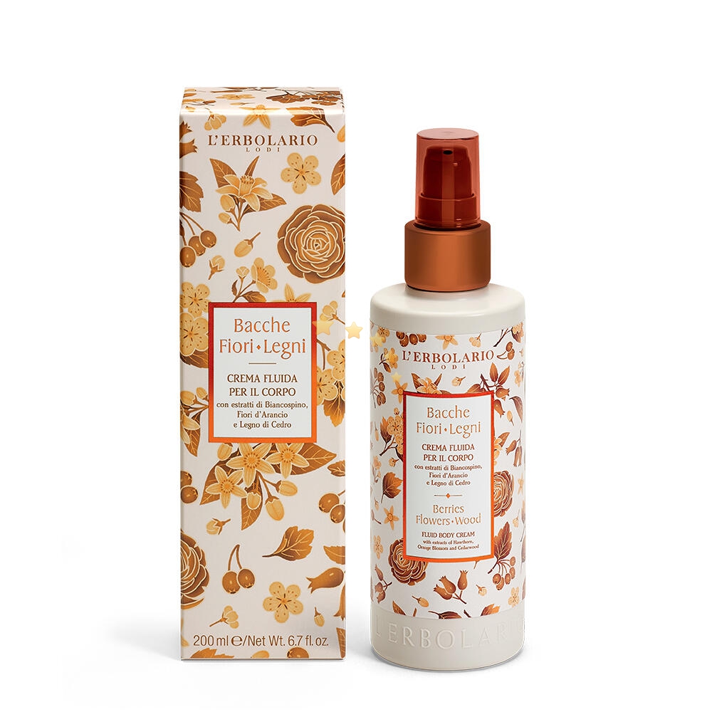 L'Erbolario Linea Bacche Fiori Legni - Crema Fluida Corpo 200ml