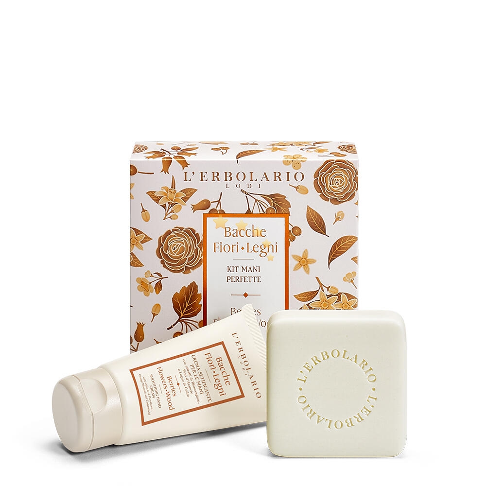 L'Erbolario Linea Bacche Fiori Legni - Kit Mani Perfette - Sapone + Crema Mani