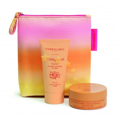 L'Erbolario Linea Frangipani - Beauty Pochette Bagnogel 75ml e Crema Corpo 75ml