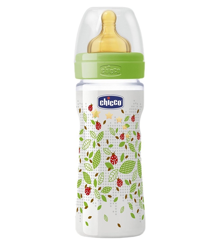 Chicco Linea Allattamento Biberon Evolution 0%BPA con tett in Caucci 1Foro250ml