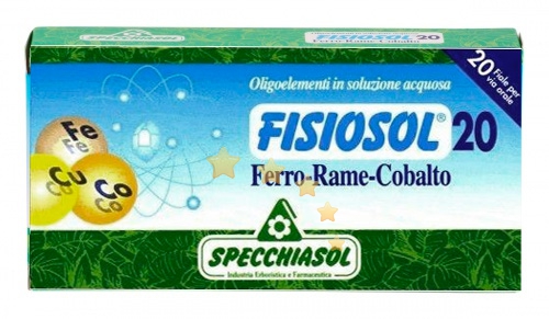 Specchiasol Linea Oligoelementi Fisiosol 20 Ferro Rame Cobalto 20 Fiale