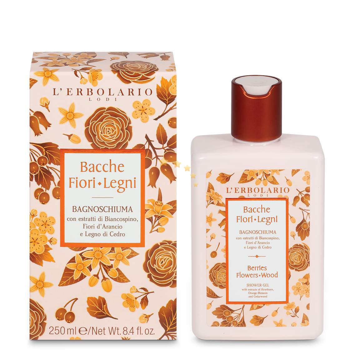 L'Erbolario Bacche Fiori Legni - Bagnoschiuma 250ml