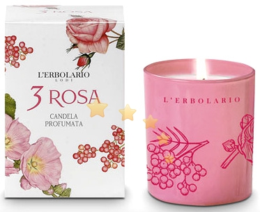 L'Erbolario Linea 3 Roses Addolcente Rinfrescante Candela Profumata per Ambienti