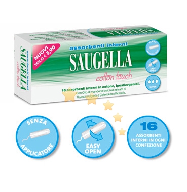 Saugella Linea Cotton Touch 16 Assorbenti Interni in Puro Cotone Super Offerta