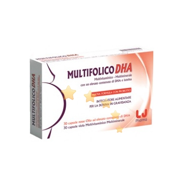 LJ Pharma Linea Vitamine Minerali MULTIFOLICO DHA Integratore 60 Capsule