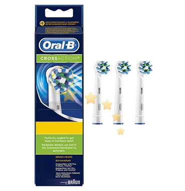 Oral-B Linea Igiene Dentale Quotidiana CrossAction 3 Spazzolini di Ricambio