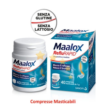 Sanofi Aventis Linea Apparato Gastrico Maalox RefluRAPID 40 Compresse Masticabil