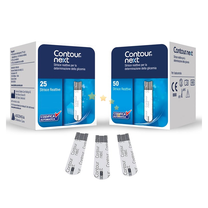 Ascensia Linea Controllo Glicemia Contour Next 25 Strisce Rilevatrici Plasma